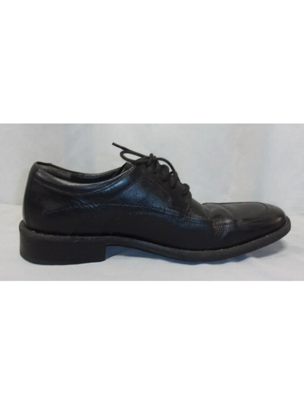 DESIGNER JOHNSTON & MURPHY SHEEPSKIN LACE UP OXFORDS BLACK SHOES MEN SIZE 8 1/2M